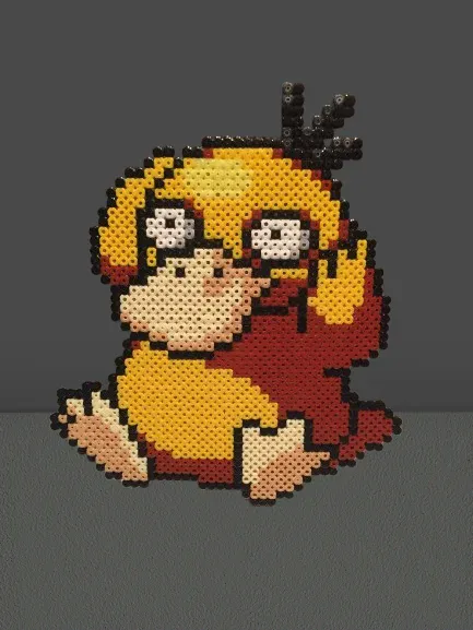 Psyduck Pokemon pärlplatta mönster
