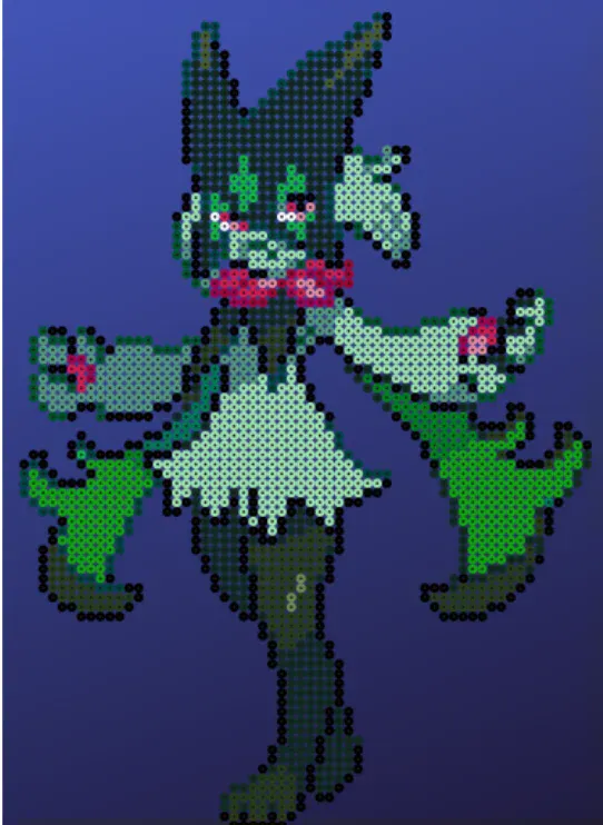 Meowscarada Paldea starter Pokemon pärlplatta