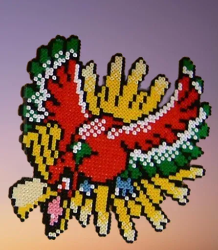 Ho-Oh legendary Pokemon pärlplatta Gen 2