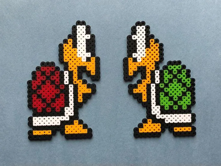 Koopa Troopa röd och grön pärlplatta