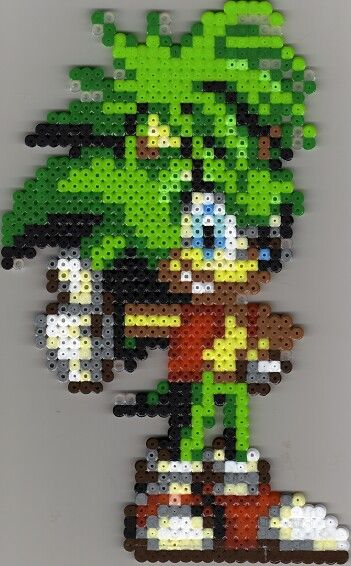 Manic the Hedgehog pärlplatta design