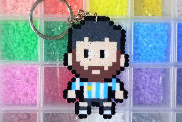 Lionel Messi nyckelring pärlplatta