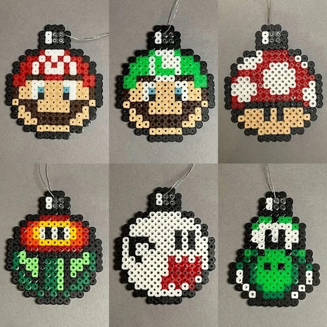 Mario julkulor julgransprydnader pärlplatta