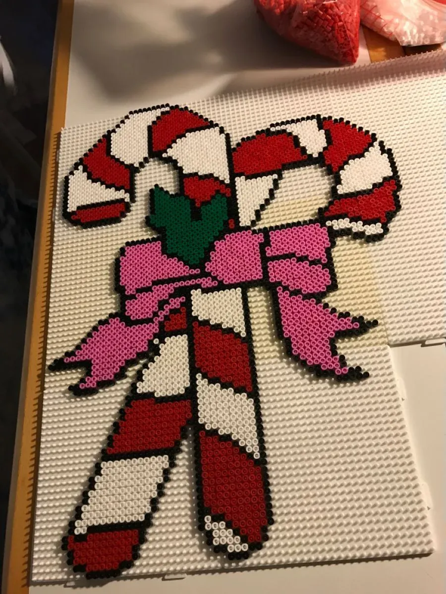 Polkagris julkäpp pärlplatta