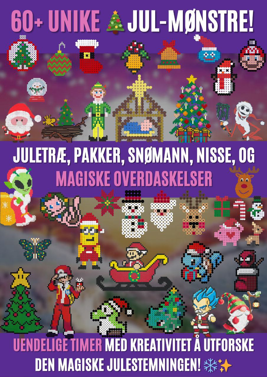 Jultomte Mario i släde pärlplatta